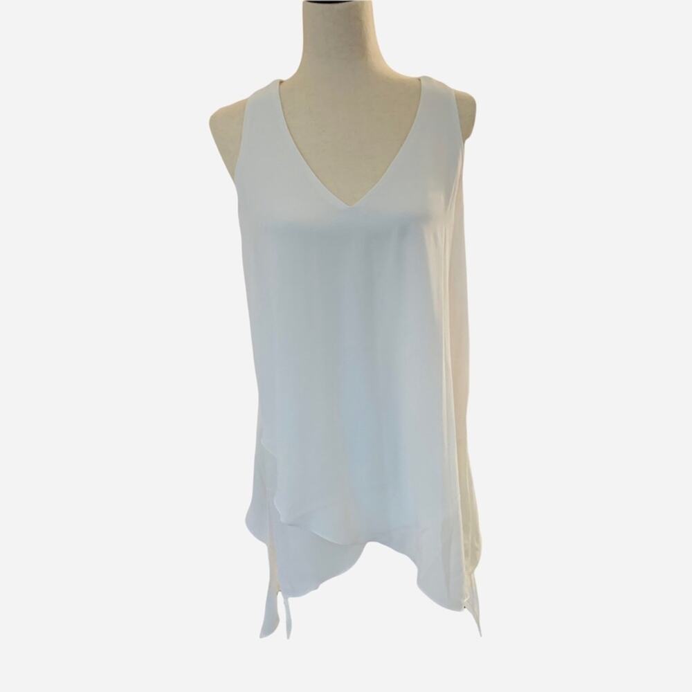 JEAN vass white chiffon like top. Flowy. Size small coastal granny wear - Picture 3 of 6